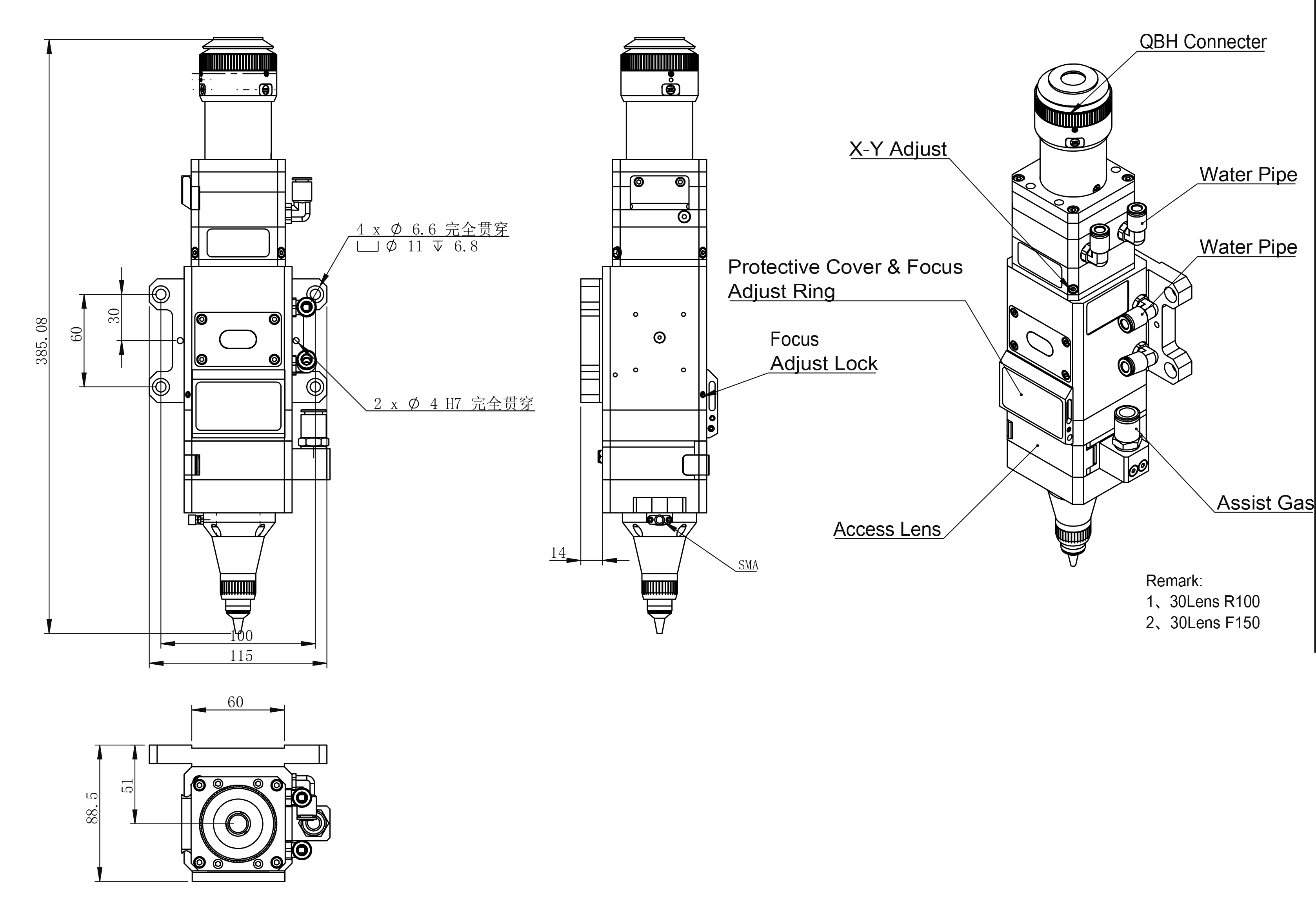 BT240S 手动三维切割头